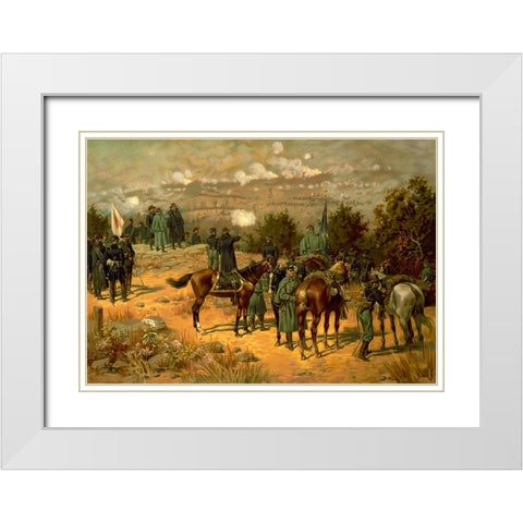 Battle of Chattanooga Drawing 2 White Modern Wood Framed Art Print with Double Matting by Lee, Rachel