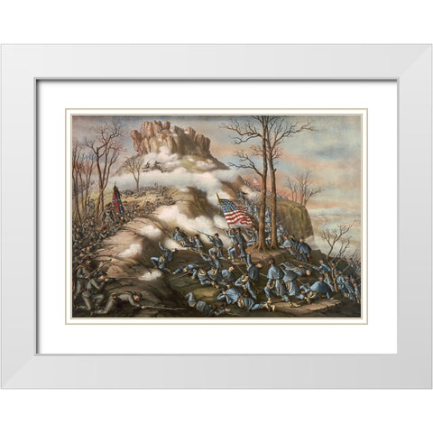 Battle of Chattanooga Drawing 4 White Modern Wood Framed Art Print with Double Matting by Lee, Rachel