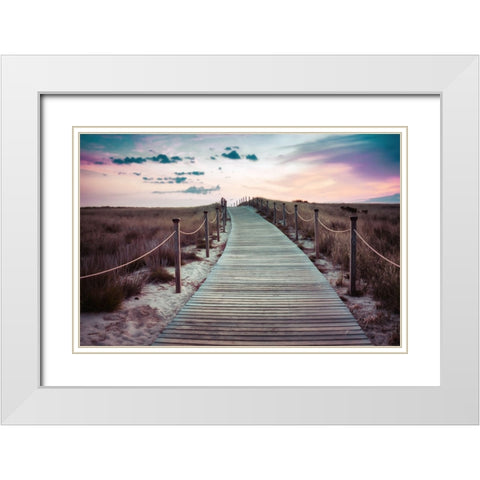 Beach 1 White Modern Wood Framed Art Print with Double Matting by Lee, Rachel