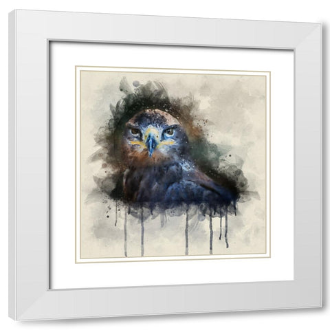 Bird 20 Watercolor White Modern Wood Framed Art Print with Double Matting by Lee, Rachel