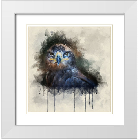 Bird 20 Watercolor White Modern Wood Framed Art Print with Double Matting by Lee, Rachel