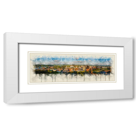 Cameron Hill View Watercolor White Modern Wood Framed Art Print with Double Matting by Lee, Rachel