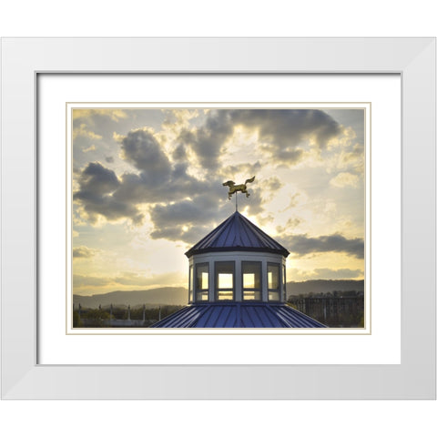 Carousel Last Light White Modern Wood Framed Art Print with Double Matting by Lee, Rachel