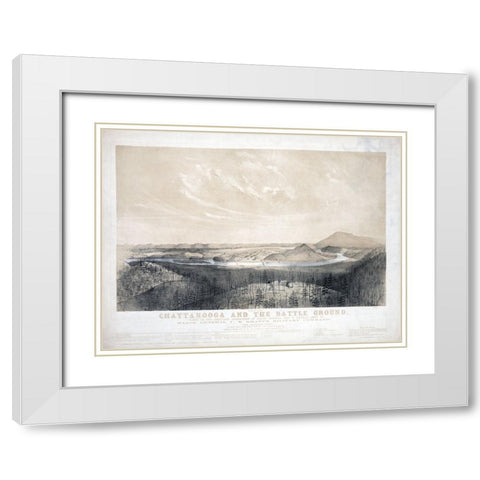 Chattanooga and the Battleground White Modern Wood Framed Art Print with Double Matting by Lee, Rachel