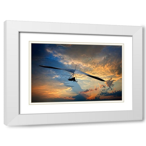 Chattanooga Hang Gliding White Modern Wood Framed Art Print with Double Matting by Lee, Rachel