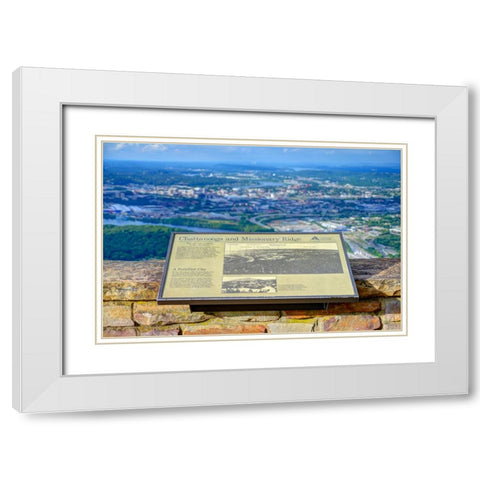 Chattanooga Missionary Ridge Plaque White Modern Wood Framed Art Print with Double Matting by Lee, Rachel