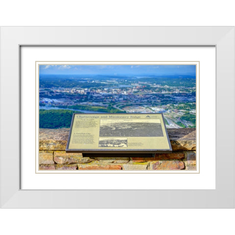 Chattanooga Missionary Ridge Plaque White Modern Wood Framed Art Print with Double Matting by Lee, Rachel