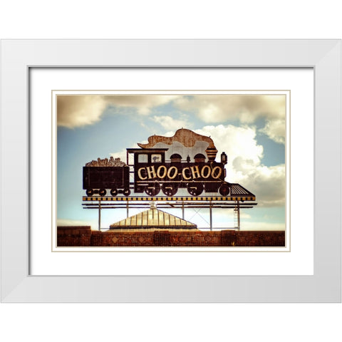 Choo Choo Glory White Modern Wood Framed Art Print with Double Matting by Lee, Rachel