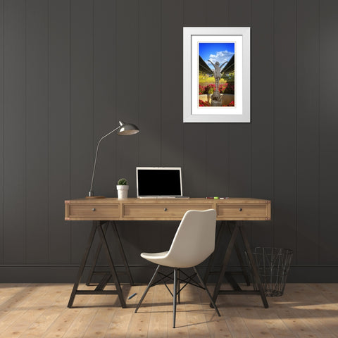 Choo Choo Pixie White Modern Wood Framed Art Print with Double Matting by Lee, Rachel