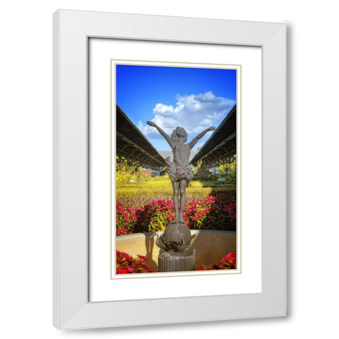Choo Choo Pixie White Modern Wood Framed Art Print with Double Matting by Lee, Rachel