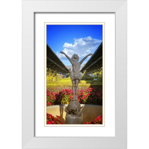 Choo Choo Pixie White Modern Wood Framed Art Print with Double Matting by Lee, Rachel