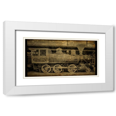 Choo Choo Train Old Photo White Modern Wood Framed Art Print with Double Matting by Lee, Rachel