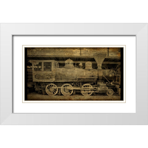 Choo Choo Train Old Photo White Modern Wood Framed Art Print with Double Matting by Lee, Rachel
