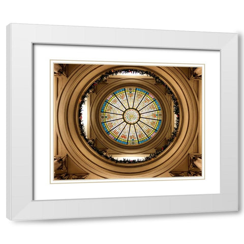 Courthouse Dome White Modern Wood Framed Art Print with Double Matting by Lee, Rachel