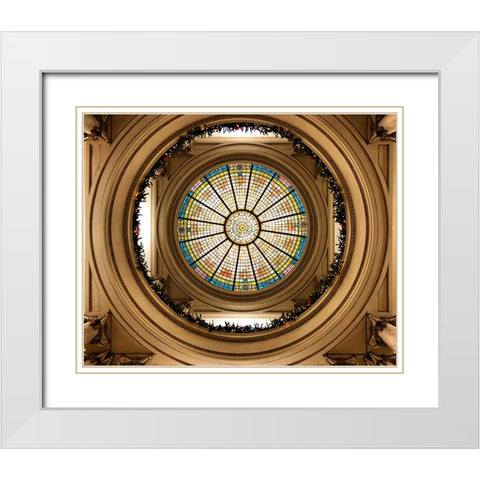 Courthouse Dome White Modern Wood Framed Art Print with Double Matting by Lee, Rachel