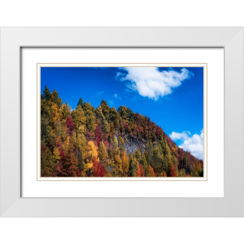 Fall Ridge White Modern Wood Framed Art Print with Double Matting by Lee, Rachel