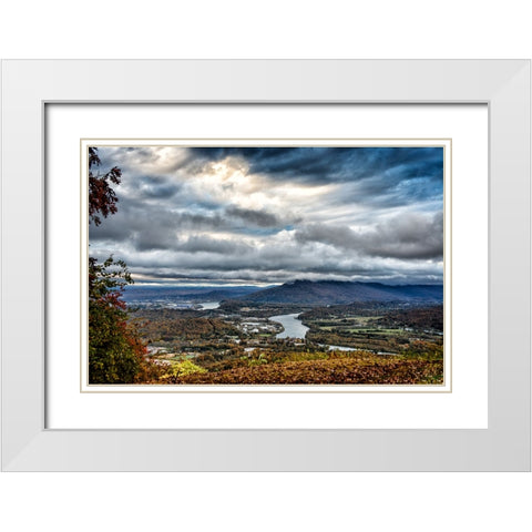 Fall View to Lookout White Modern Wood Framed Art Print with Double Matting by Lee, Rachel