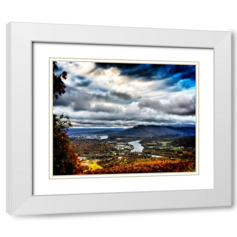 Fall View to Lookout Glow White Modern Wood Framed Art Print with Double Matting by Lee, Rachel