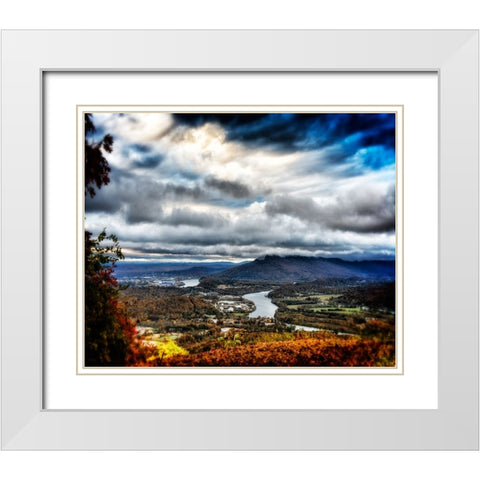 Fall View to Lookout Glow White Modern Wood Framed Art Print with Double Matting by Lee, Rachel