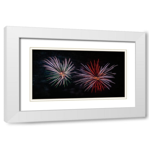 Fireworks 1 White Modern Wood Framed Art Print with Double Matting by Lee, Rachel