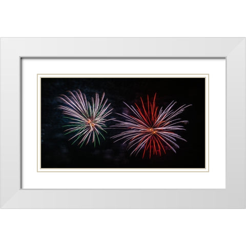 Fireworks 1 White Modern Wood Framed Art Print with Double Matting by Lee, Rachel