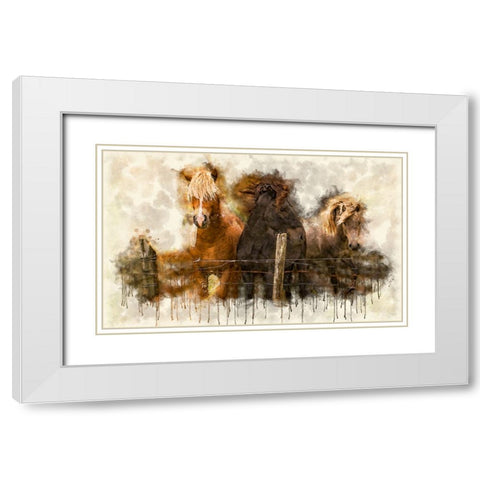 Horse 2 Watercolor White Modern Wood Framed Art Print with Double Matting by Lee, Rachel