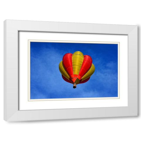 Hot Air Balloon 1 White Modern Wood Framed Art Print with Double Matting by Lee, Rachel