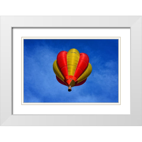 Hot Air Balloon 1 White Modern Wood Framed Art Print with Double Matting by Lee, Rachel