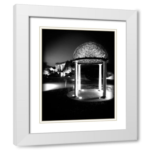 Hunter At Night BW Holga White Modern Wood Framed Art Print with Double Matting by Lee, Rachel