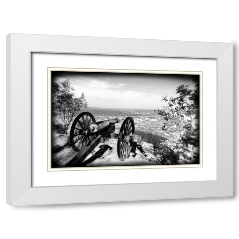 Lookout Cannon BW Holga White Modern Wood Framed Art Print with Double Matting by Lee, Rachel