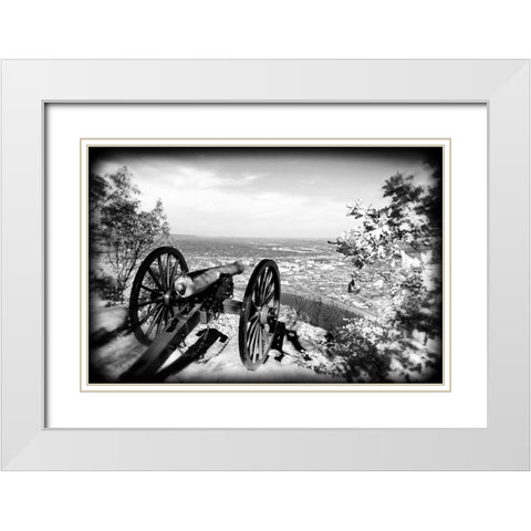 Lookout Cannon BW Holga White Modern Wood Framed Art Print with Double Matting by Lee, Rachel