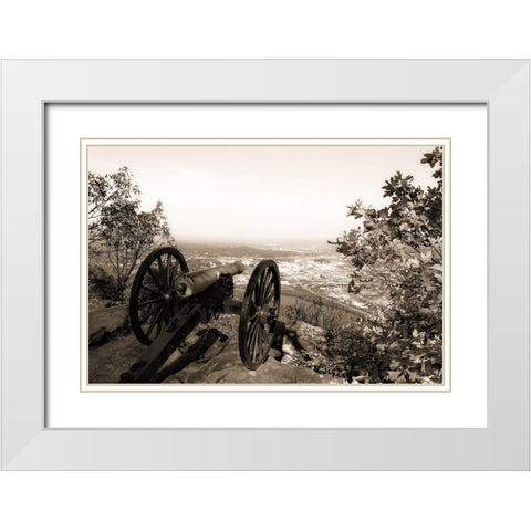 Lookout Cannon Sepia Glow White Modern Wood Framed Art Print with Double Matting by Lee, Rachel