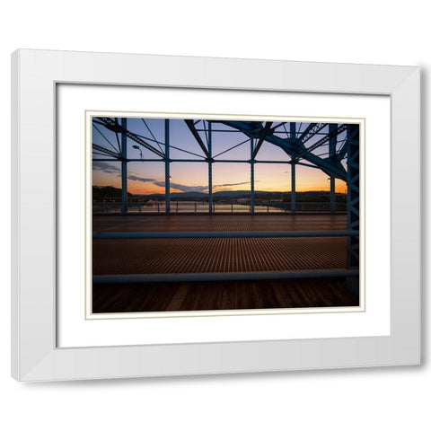 Market Bridge Afternoon 1 White Modern Wood Framed Art Print with Double Matting by Lee, Rachel