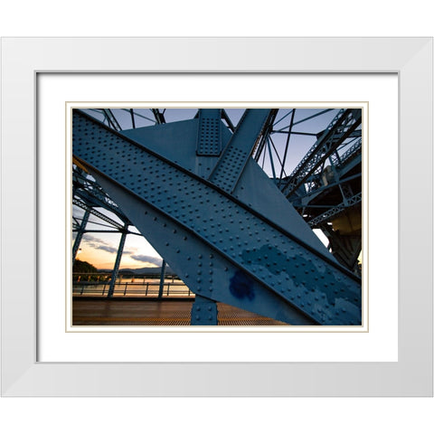 Market Bridge Afternoon 2 White Modern Wood Framed Art Print with Double Matting by Lee, Rachel
