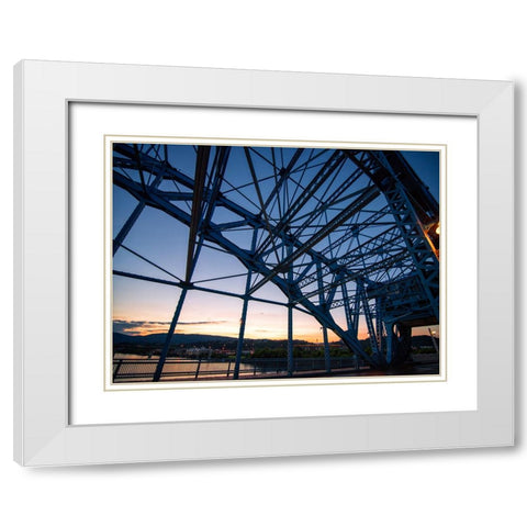 Market Bridge Afternoon 3 White Modern Wood Framed Art Print with Double Matting by Lee, Rachel