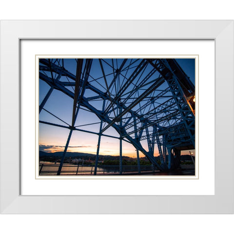 Market Bridge Afternoon 3 White Modern Wood Framed Art Print with Double Matting by Lee, Rachel