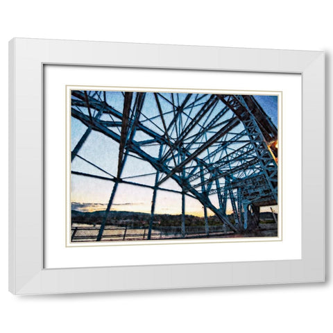Market Bridge Afternoon 3 Painted White Modern Wood Framed Art Print with Double Matting by Lee, Rachel