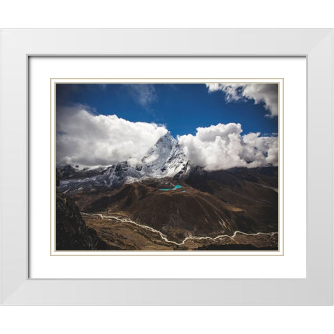 Mountain View 35 White Modern Wood Framed Art Print with Double Matting by Lee, Rachel