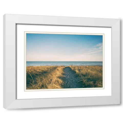 Ocean 16 White Modern Wood Framed Art Print with Double Matting by Lee, Rachel