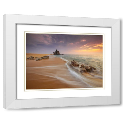 Ocean 4 White Modern Wood Framed Art Print with Double Matting by Lee, Rachel