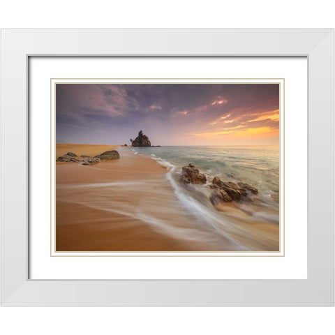 Ocean 4 White Modern Wood Framed Art Print with Double Matting by Lee, Rachel