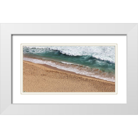 Ocean 46 White Modern Wood Framed Art Print with Double Matting by Lee, Rachel