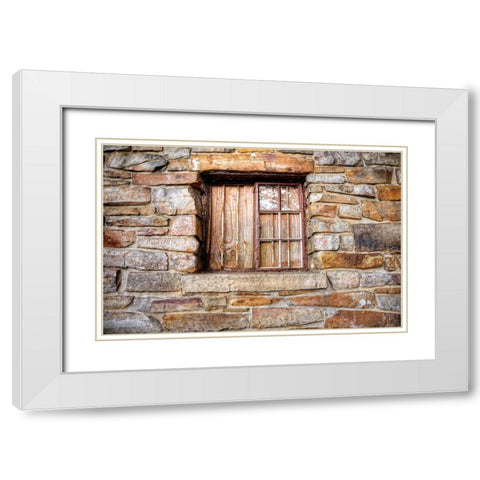 Point Park Old Window White Modern Wood Framed Art Print with Double Matting by Lee, Rachel
