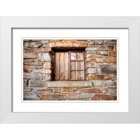 Point Park Old Window White Modern Wood Framed Art Print with Double Matting by Lee, Rachel
