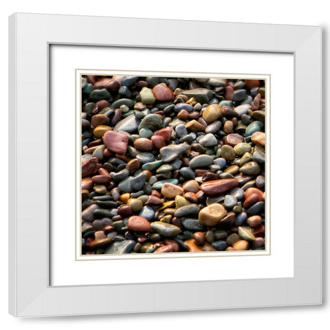 Rocks White Modern Wood Framed Art Print with Double Matting by Lee, Rachel