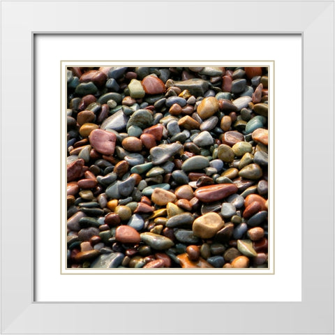 Rocks White Modern Wood Framed Art Print with Double Matting by Lee, Rachel