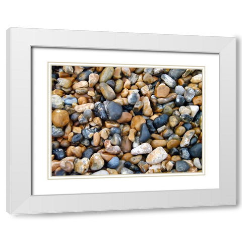 Rocks 10 White Modern Wood Framed Art Print with Double Matting by Lee, Rachel