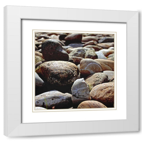 Rocks 2 White Modern Wood Framed Art Print with Double Matting by Lee, Rachel