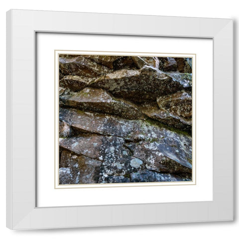 Rocks 5 White Modern Wood Framed Art Print with Double Matting by Lee, Rachel