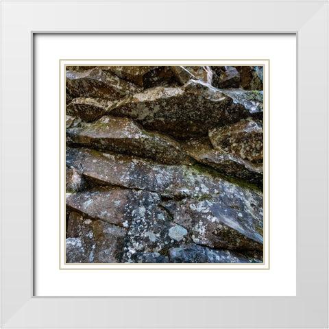 Rocks 5 White Modern Wood Framed Art Print with Double Matting by Lee, Rachel
